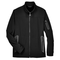 North End Men's Three Layer Fleece Bonded Shell Technical Jacket, Black, Front view