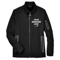 North End Men's Three Layer Fleece Bonded Shell Technical Jacket, Black, Front view, Mockup