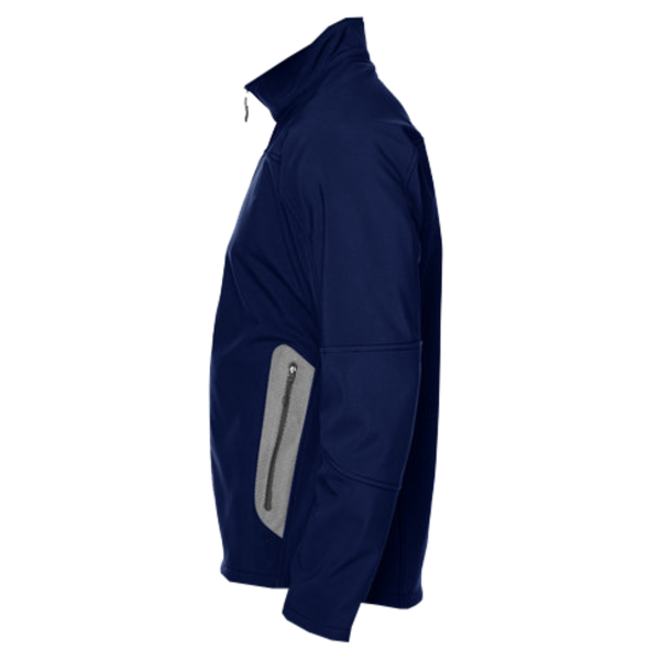 North End Men's Three Layer Fleece Bonded Shell Technical Jacket, Classic Navy, Left Sleeve view