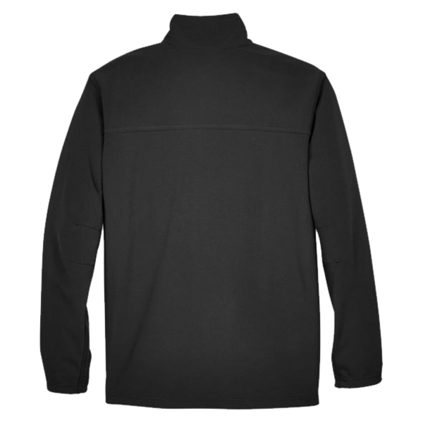 North End Men's Three Layer Fleece Performance Soft Shell Jacket, Black, Back view