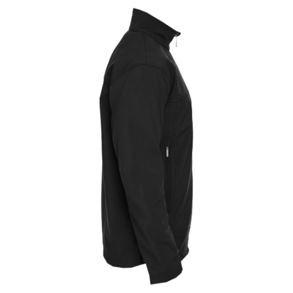 North End Men's Three Layer Fleece Performance Soft Shell Jacket, Black, Right Sleeve view