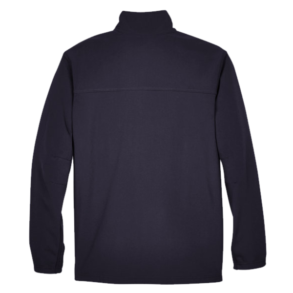 North End Men's Three Layer Fleece Performance Soft Shell Jacket, Midnight Navy, Back view