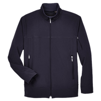 North End Men's Three Layer Fleece Performance Soft Shell Jacket, Midnight Navy, Front view