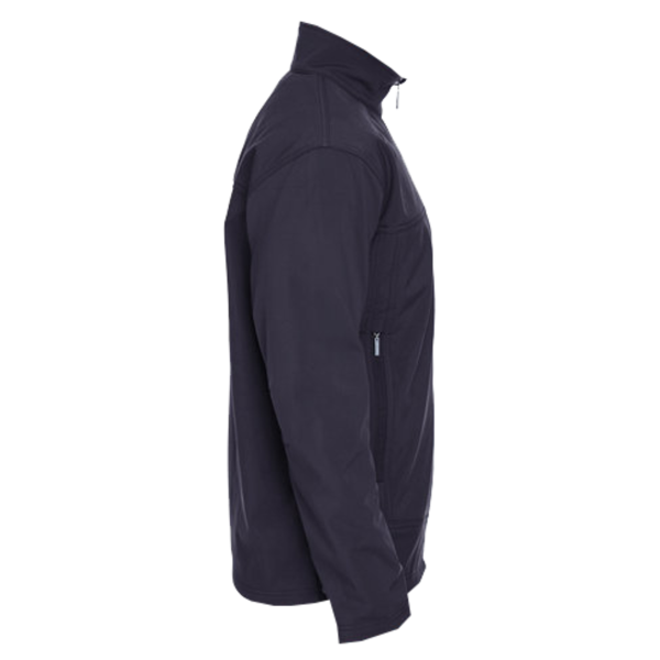 North End Men's Three Layer Fleece Performance Soft Shell Jacket, Midnight Navy, Right Sleeve view