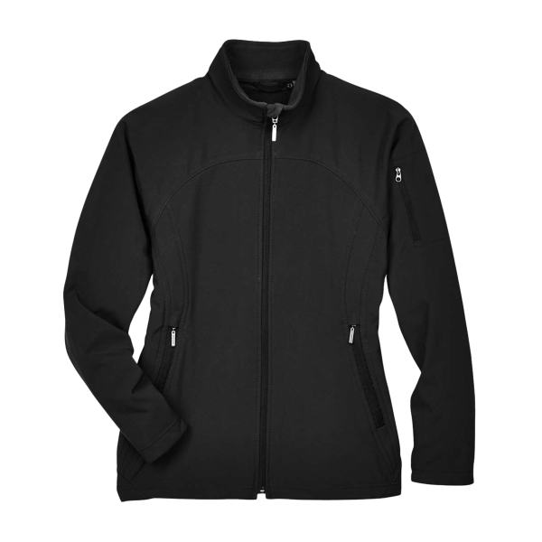 North End Women's 3-Layer Fleece Performance Soft Shell Jacket, Black, Front view