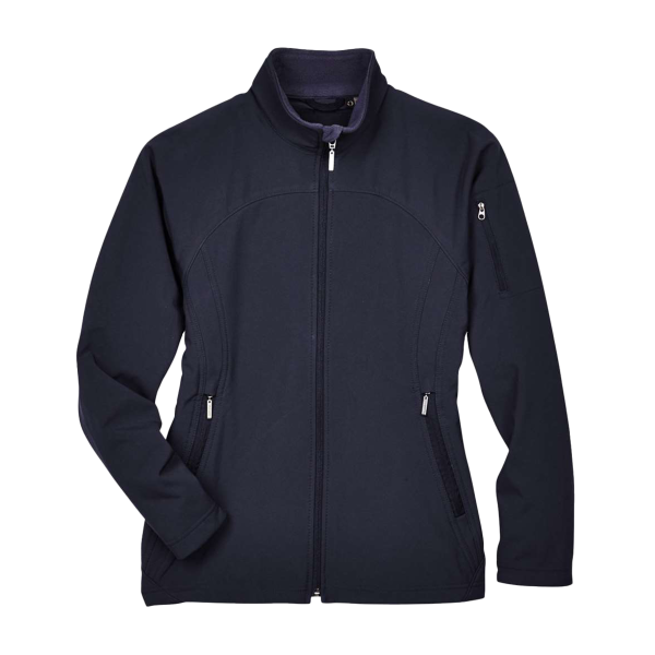 North End Women's 3-Layer Fleece Performance Soft Shell Jacket, Midnight Navy, Front view