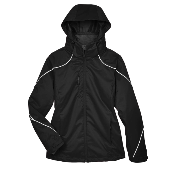 North End Women's Angle 3-in-1 Jacket with Bonded Fleece Liner, Black, Front view