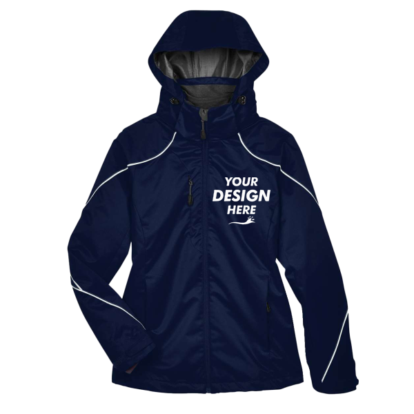 North End Women's Angle 3-in-1 Jacket with Bonded Fleece Liner, Night, Front view, Mockup