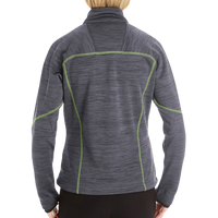 North End Women's Flux Mélange Bonded Fleece Jacket, Carbon / Acid Green, Back view