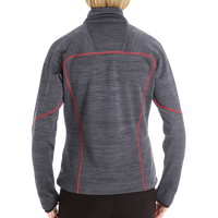 North End Women's Flux Mélange Bonded Fleece Jacket, Carbon / Olympic Red, Back view
