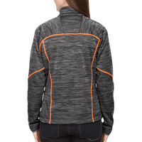 North End Women's Flux Mélange Bonded Fleece Jacket, Carbon / Orange Soda, Back view