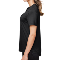 North End Women's JAQ Snap-Up Stretch Performance Polo, Black, Left Sleeve view