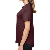 North End Women's JAQ Snap-Up Stretch Performance Polo, Burgundy, Left Sleeve view