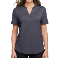 North End Women's JAQ Snap-Up Stretch Performance Polo, Carbon, Front view