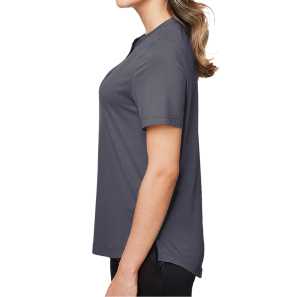 North End Women's JAQ Snap-Up Stretch Performance Polo, Carbon, Left Sleeve view