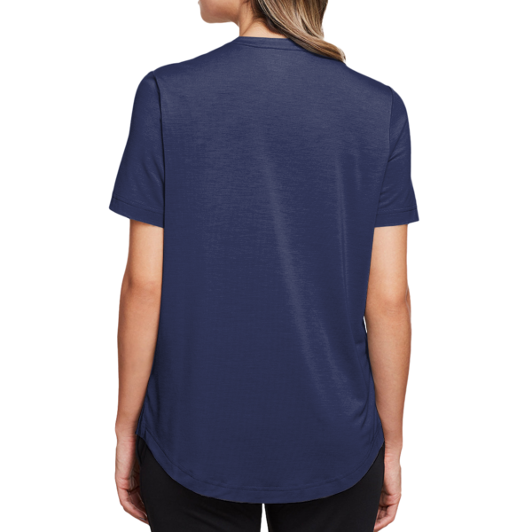 North End Women's JAQ Snap-Up Stretch Performance Polo, Classic Navy, Back view