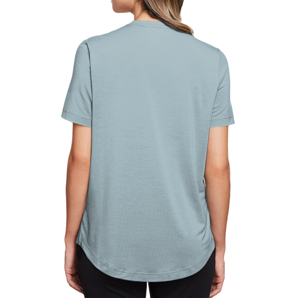 North End Women's JAQ Snap-Up Stretch Performance Polo, Opal Blue, Back view