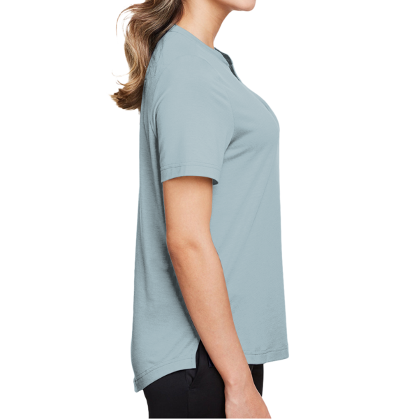 North End Women's JAQ Snap-Up Stretch Performance Polo, Opal Blue, Right Sleeve view