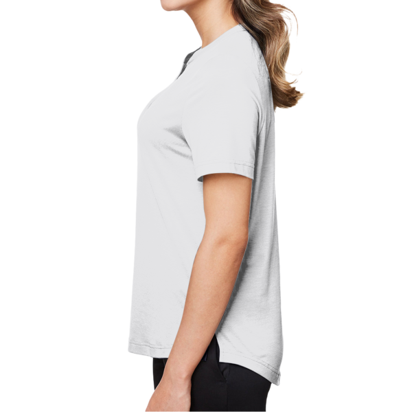 North End Women's JAQ Snap-Up Stretch Performance Polo, Platinum, Left Sleeve view