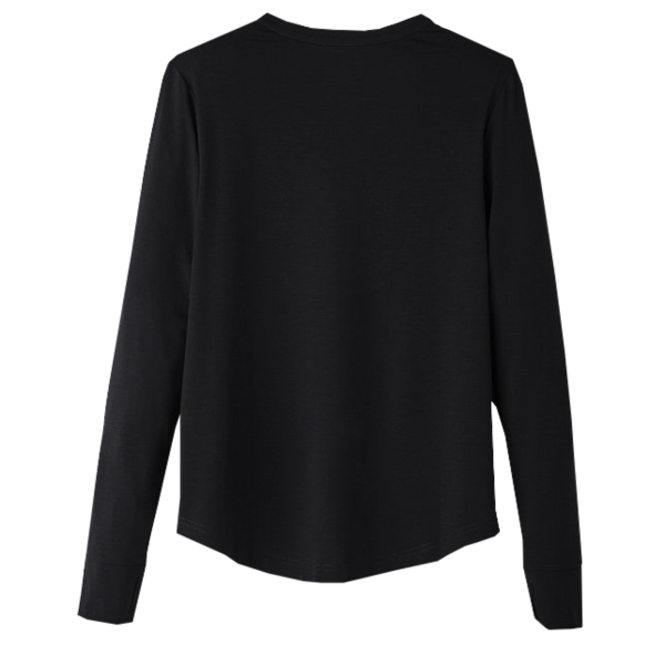 North End Women's JAQ Stretch Performance V-Neck Snap Pullover, Black, Back view