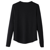 North End Women's JAQ Stretch Performance V-Neck Snap Pullover, Black, Back view