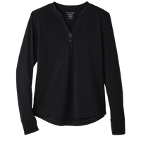 North End Women's JAQ Stretch Performance V-Neck Snap Pullover, Black, Front view