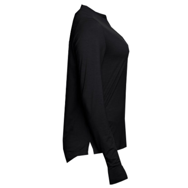 North End Women's JAQ Stretch Performance V-Neck Snap Pullover, Black, Right Sleeve view