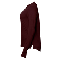 North End Women's JAQ Stretch Performance V-Neck Snap Pullover, Burgundy, Left Sleeve view