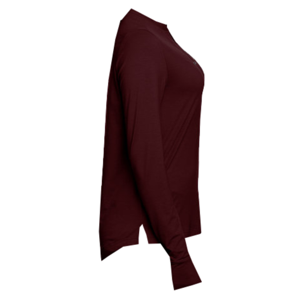North End Women's JAQ Stretch Performance V-Neck Snap Pullover, Burgundy, Right Sleeve view