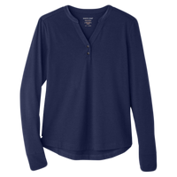 North End Women's JAQ Stretch Performance V-Neck Snap Pullover, Classic Navy, Front view