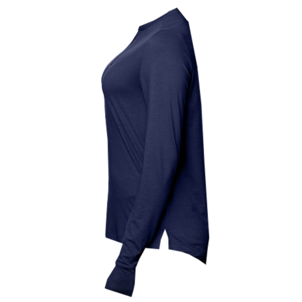 North End Women's JAQ Stretch Performance V-Neck Snap Pullover, Classic Navy, Left Sleeve view