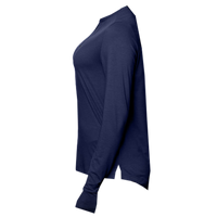 North End Women's JAQ Stretch Performance V-Neck Snap Pullover, Classic Navy, Left Sleeve view