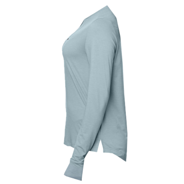 North End Women's JAQ Stretch Performance V-Neck Snap Pullover, Opal Blue, Left Sleeve view