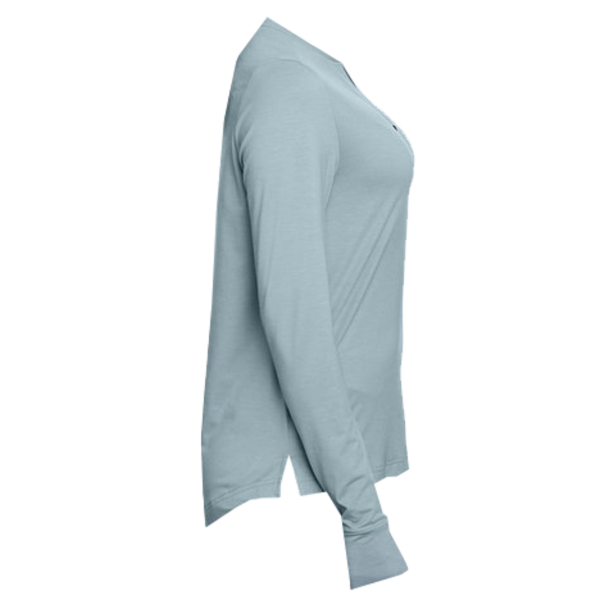 North End Women's JAQ Stretch Performance V-Neck Snap Pullover, Opal Blue, Right Sleeve view