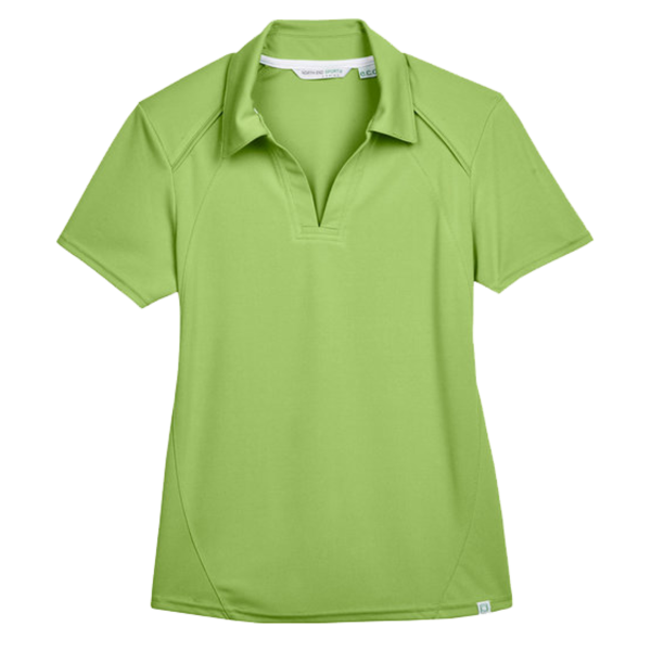North End Women's Recycled Polyester Performance Pique Polo, Cactus Green, Front view