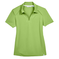 North End Women's Recycled Polyester Performance Pique Polo, Cactus Green, Front view