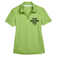 North End Women's Recycled Polyester Performance Pique Polo, Cactus Green, Front view, Mockup