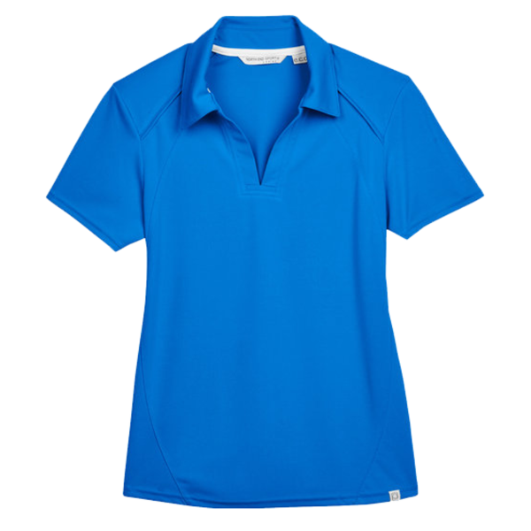North End Women's Recycled Polyester Performance Pique Polo, Light Nautical Blue, Front view