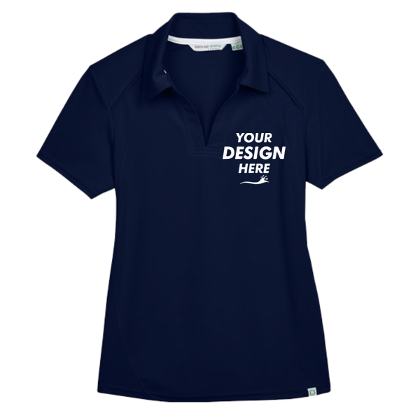 North End Women's Recycled Polyester Performance Pique Polo, Night, Front view, Mockup