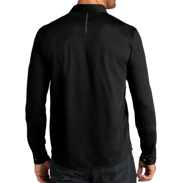 OGIO Code Stretch Long Sleeve Button Up, Blacktop, Back view