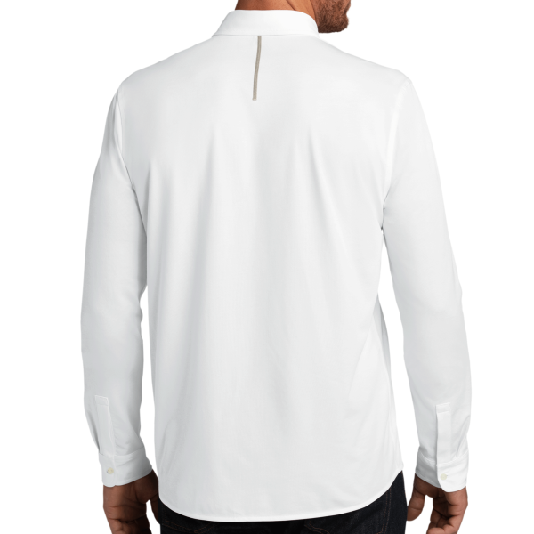 OGIO Code Stretch Long Sleeve Button Up, Bright White, Back view