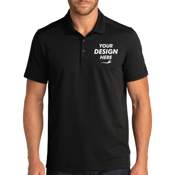 OGIO Code Stretch Polo, Blacktop, Front view, Mockup
