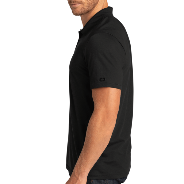 OGIO Code Stretch Polo, Blacktop, Left Sleeve view