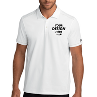 OGIO Code Stretch Polo, Bright White, Front view, Mockup