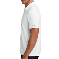 OGIO Code Stretch Polo, Bright White, Left Sleeve view