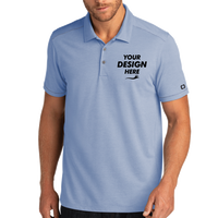 OGIO Code Stretch Polo, Force Blue Heather, Front view, Mockup