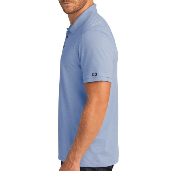 OGIO Code Stretch Polo, Force Blue Heather, Left Sleeve view
