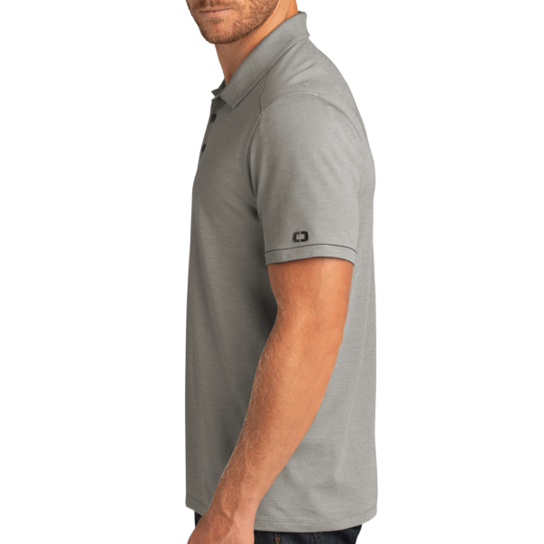 OGIO Code Stretch Polo, Tarmac Grey Heather, Left Sleeve view
