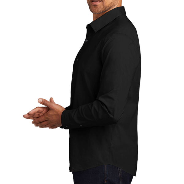OGIO Commuter Woven Shirt, Blacktop, Left Sleeve view