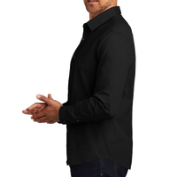 OGIO Commuter Woven Shirt, Blacktop, Left Sleeve view